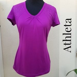 Athleta Velocity Lace-mesh Sport Yoga Top